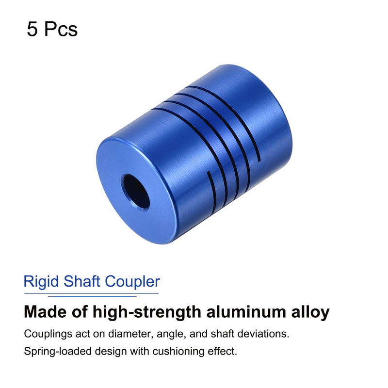 uxcell 5Pcs 4mm to 6mm Aluminum Alloy Shaft Coupling L25xD18 Flexible Coupler with Screws Beam for 3D Printer CNC Machine DIY Encoders and Motors Shaft,Blue 5