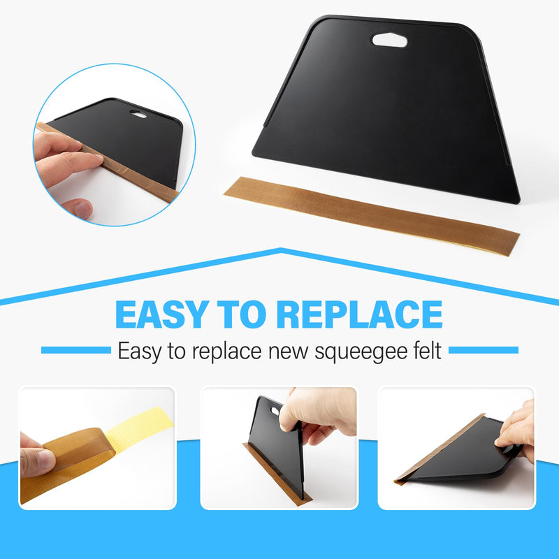 Gomake Wallpaper Smoothing Tool Wallpaper Brush Tools Kit with Felt Squeegee Craft Precision Knife for Paper Peel and Stick Wallpaper Car Wrap Vinyl Window Tint Film Wallpaper Adhesive (Kit 02) Kit 02