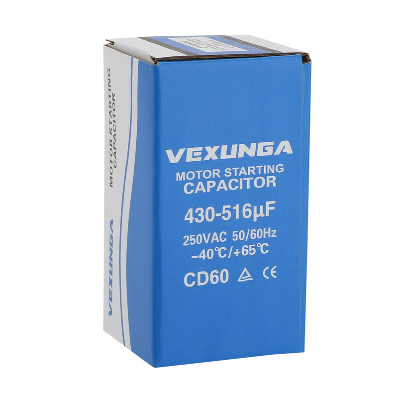 430-516 uF MFD 250 VAC 50/60 Hz Round Motor Start Capacitor CD60 Single Phase Capacitors for AC Motors Starting or Pool Pump or Well Pump 430-516 MFD 250V