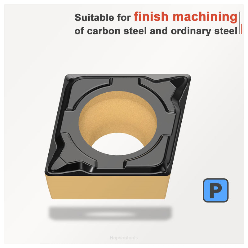 Carbide Turning Inserts Ccmt32.51 / Ccmt09T304-PF for Finishing Cutting Steel, CCMT for Lathe Turning Tools, 10 PCS. CCMT32.51-PF
