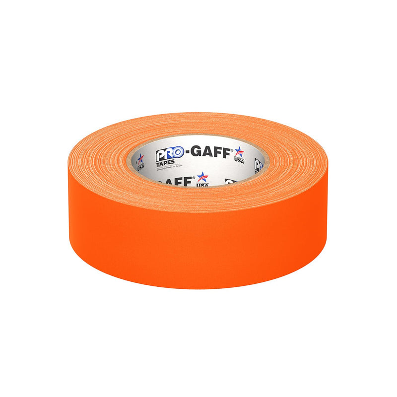 2" Width ProTapes Pro Gaff Premium Matte Cloth Gaffer's Tape With Rubber Adhesive, 50 yds Length x, Fluorescent Orange (Pack of 1)