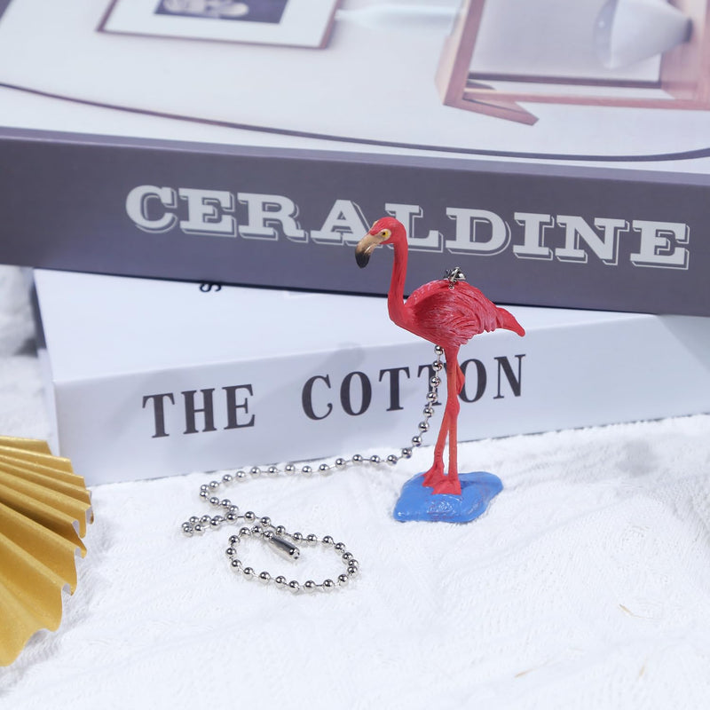 Flamingo Ceiling Fan Pull Chain,Cute Realistic Flamingo Animal Fan String Pulls Charm Extension Decorative,12in 3mm Diameter Beaded Fan Light Pull Chains Extender Ornament for Kids Room
