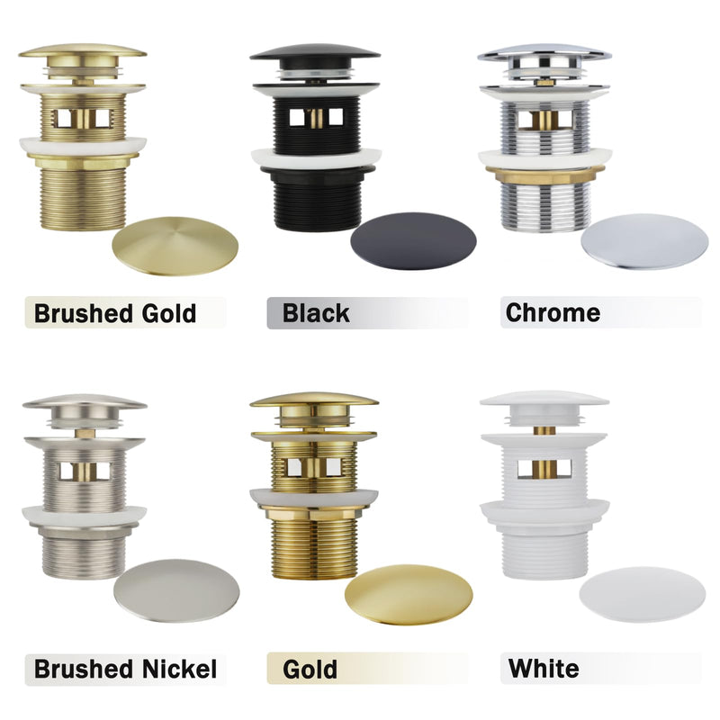 Free Standing Tub Drain Kit, Freestanding Tub Drain, Pop-Up Freestanding Bathtub Drain Stopper, Compatible with Freestanding Bathtub Drain Rough-in Kit (Chrome) Chrome