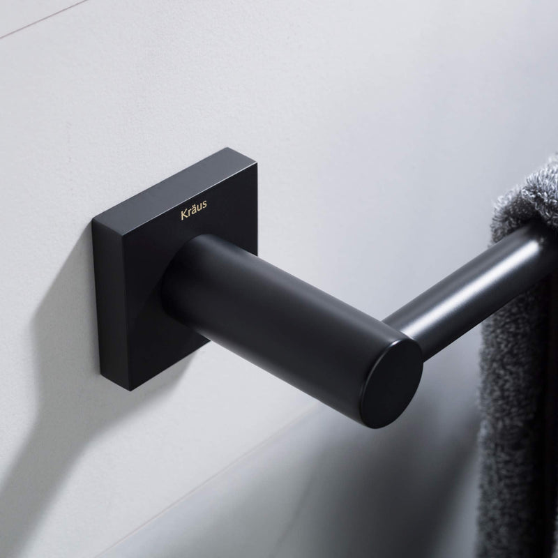 KRAUS Ventus Bathroom Towel Bar, Matte Black Finish, KEA-17725MB