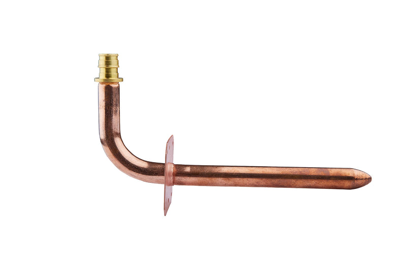 5Pcs EFIELD 1/2"PEX-A Copper Stub Out Elbow With Flange,8"L(STUB006-5)