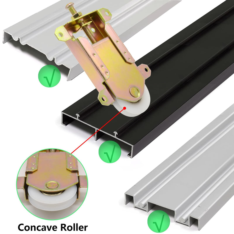 Sliding Mirror Closet Door Rollers Replacement Hardware Fits Contractors Part #W8020C Wardrobe Doors Wheels, 2-1/2" Vertical H.C., 1-1/2" Nylon Concaved Ball Bearing Wheel, 4 Pack ‎2-1/2" H.C.- 4Pack