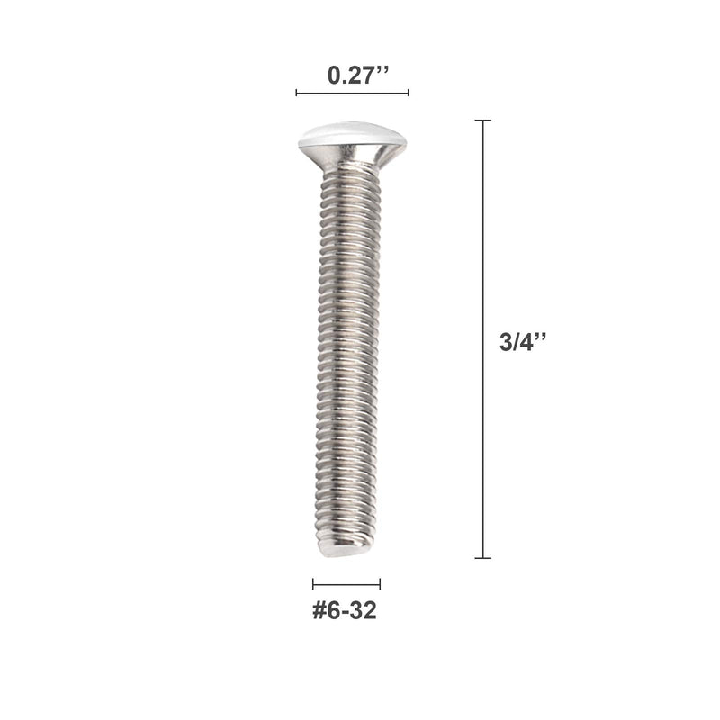 50 Pcs 3/4 Inch Long 6-32 Thread White Wall Plate Screws Outlet Cover Screws Switch Cover Screws Replacement Wall Plate Screws Electrical Screws