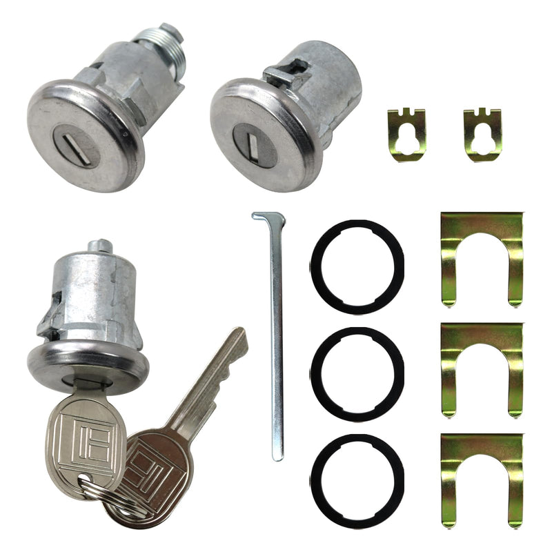 654394765282 Door Lock Cylinder & Keys Door Trunk Key Set Doors/Trunk Lock Key SetReplacement for Camaro