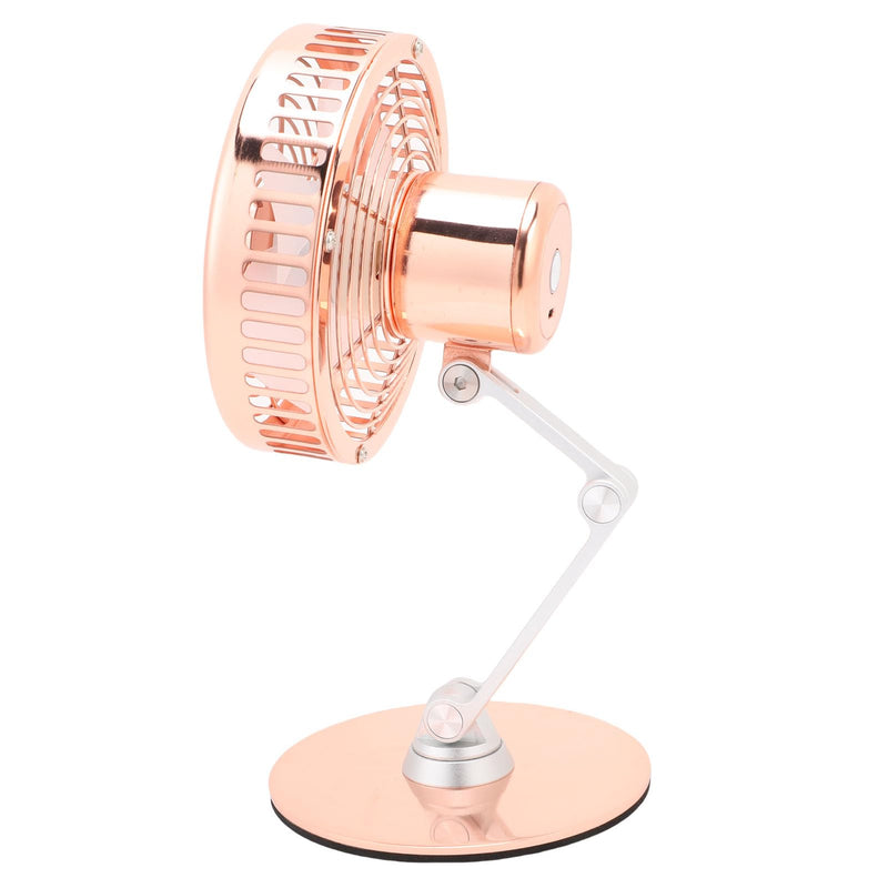 Small Quiet USB Desk Fan 3 Speed Retro Metal Fan for Home Office Nightstand Bedroom Iron 1pc (Rose Gold) Rose Gold