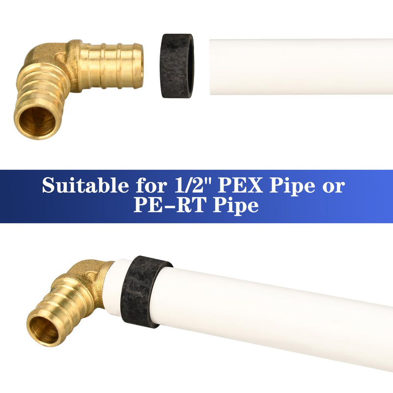 100 Pack 1/2" PEX Copper Crimp Rings, for Pex Pipe Connection (1/2", 100 Pack) 1/2“ × 100pcs