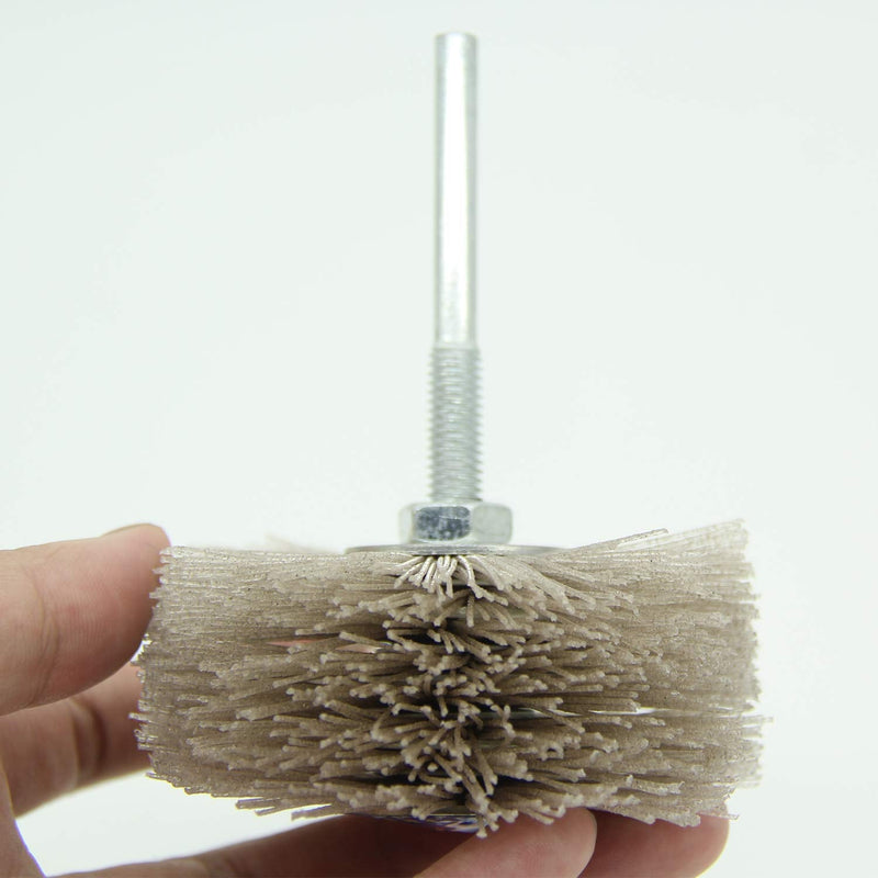 Woodwork Polish Grinder, Nylon Wheel Brush Abrasive, Grinding Head with 6mm Threaded Shank, Abrasive Nylon Wheel Brush, Sanding Mop, Abrasive Wheel (80/120/180# 3Pcs) 80/120/180# 3Pcs - NewNest Australia