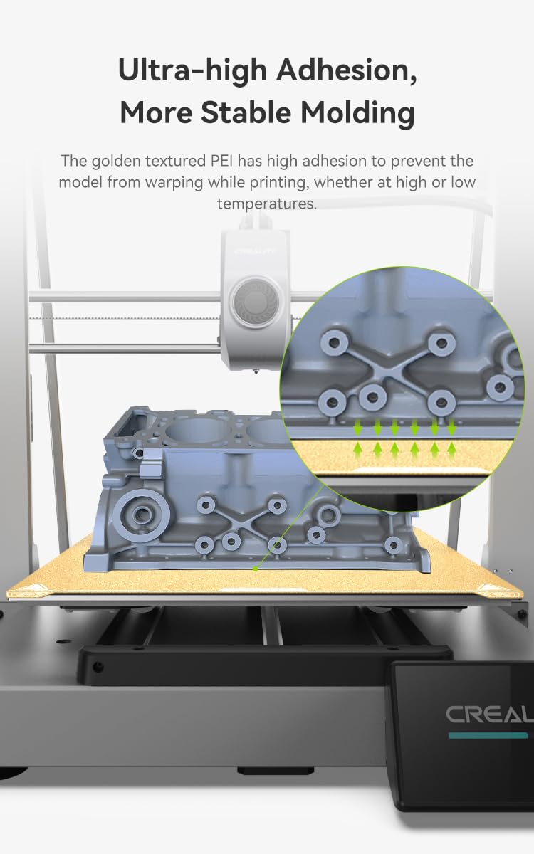 Creality K1 Max Golden PEI Build Plate Kit (315 * 310mm), Without Soft Magnetic Sticker, 3D Printer Platform for Ender-3 V3 Plus/CR-10 Smart/Pro/Ender-3 Max/Max Neo/10S PRO/PRO V2/10 V2/V3/CR-X
