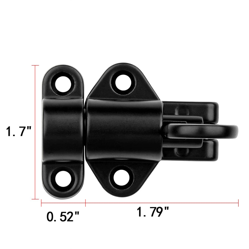 12 Packs Self-Closing Latches，Black Spring Door Lock，Resilient Bolt Latch Aluminum Alloy Safety Automatic Spring Barrel Door Lock with Screws，Used for Wooden Door，Wooden Window and Cabinet etc Black 12