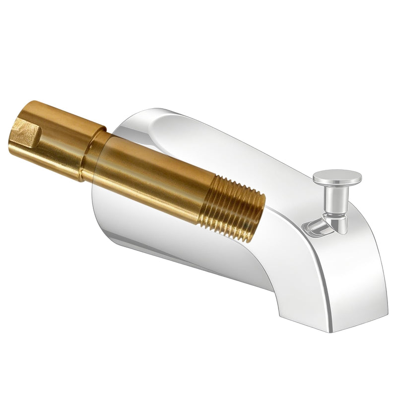 Tub Spout Adapter, Brass, Fits 1/2" Pipe,5-3/8 Inch Bathtub Spout Durable Kit for Both Diverter &Non-Diverter Types,Includes Tub Spout Repair Kit with Assembly Tool