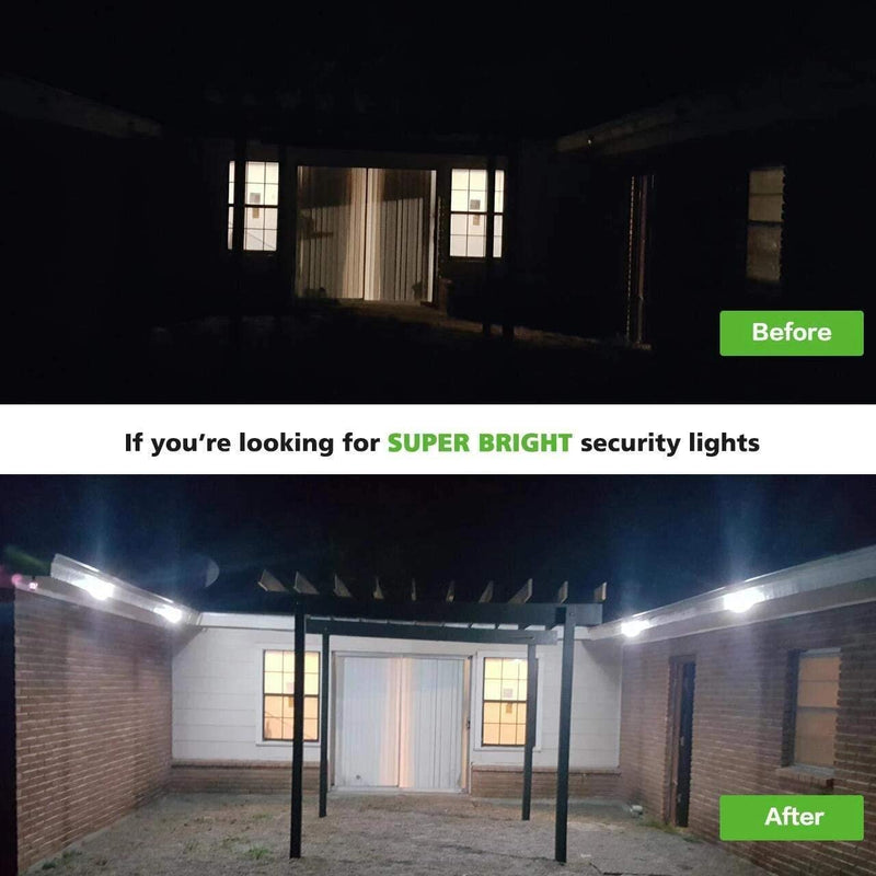 Motion Sensor Outdoor Lights, Battery Operated Outdoor Light, 1000LM Motion Detector Lights for Outside, 6000K LED Security Light Battery Powered Spotlight for House Wall, Black(2 Pack) 2 Pack