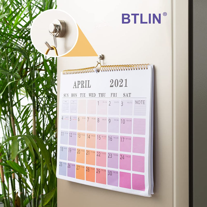 BTLIN Mini Magnetic Hooks, Strong Neodymium Magnet with Hook, Heavy Duty Small Metal Hanging Hook Max Load 18 lbs for Kitchen Fridge Grill Office 12 Pack