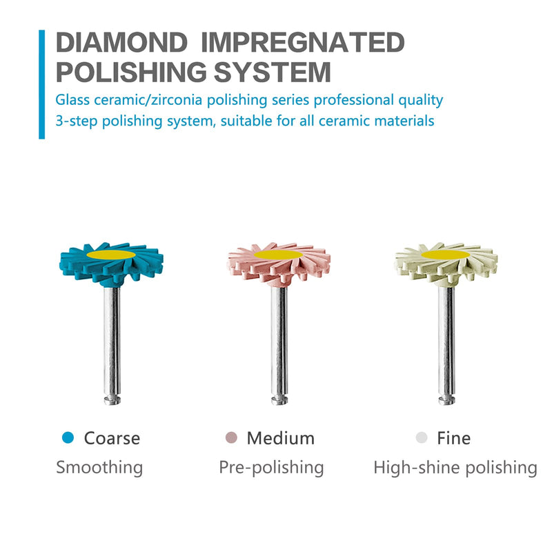 Dental Composite Polishing Wheels, Dental Polishing Discs Dimond Impregnated Polishing System for Glass Ceramic and Zirconia Polishing
