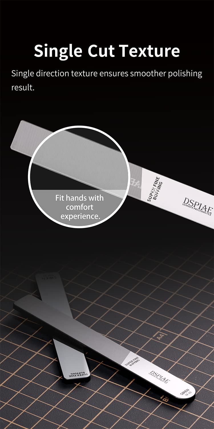 DSPIAE Larger Size Siren Ultimate Precision File for Gundam Military Model Hobby Polishing,Grinding Tools, Ultimate Precision Files #10000#12000 Mirror Nano Glass Files SF20