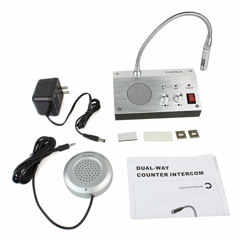ZDL-9908 Bank/Office/Store/Station Counter Window Intercom System, Dual-Way Intercommunication Microphone, Interphone System