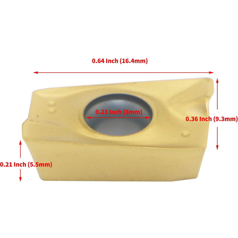 Carbide Milling Insert APMT1604, 10pcs, CNC Milling Machine Indexable Milling Insert, R0.8, Tungsten Steel Surface Golden Coating, Very Suitable for Processing Steel and Stainless Steel. APMT1604PDER DP