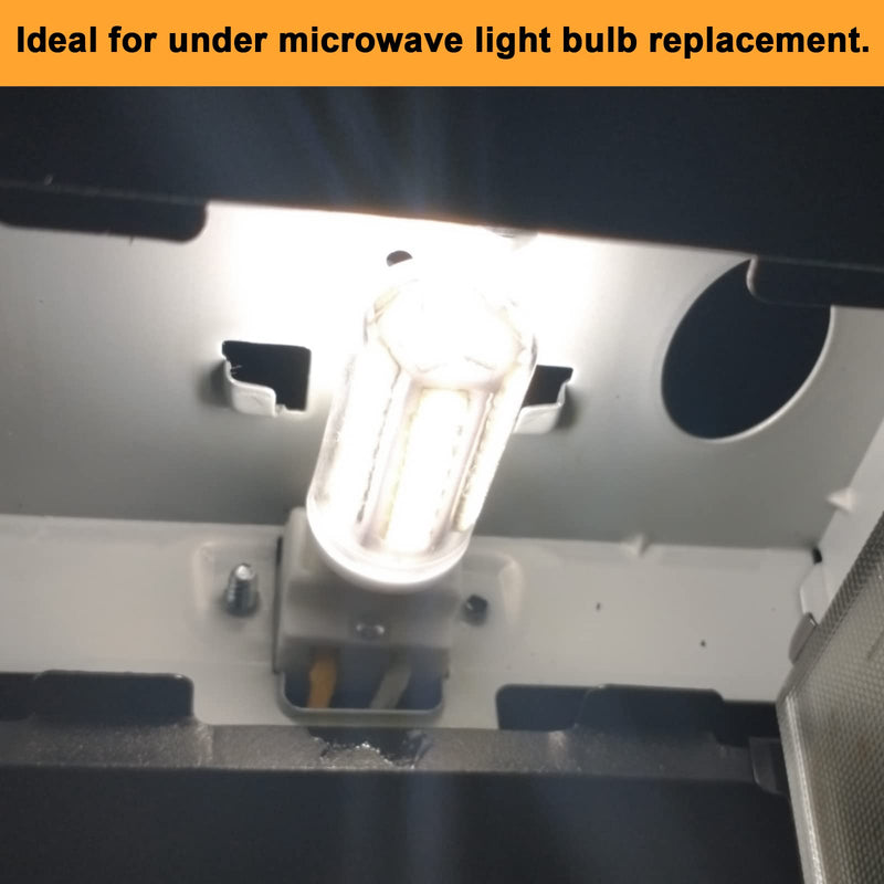G8 Led Bulb Dimmable Under Microwave Light Bulb 50W Halogen Replacement for GE Samsung LG Over The Range Microwave Hood, 120V 5W 500LM Daylight White 6000K, Replaces WB08X10057 WB08X10051, 2-Pack Daylight White-5w