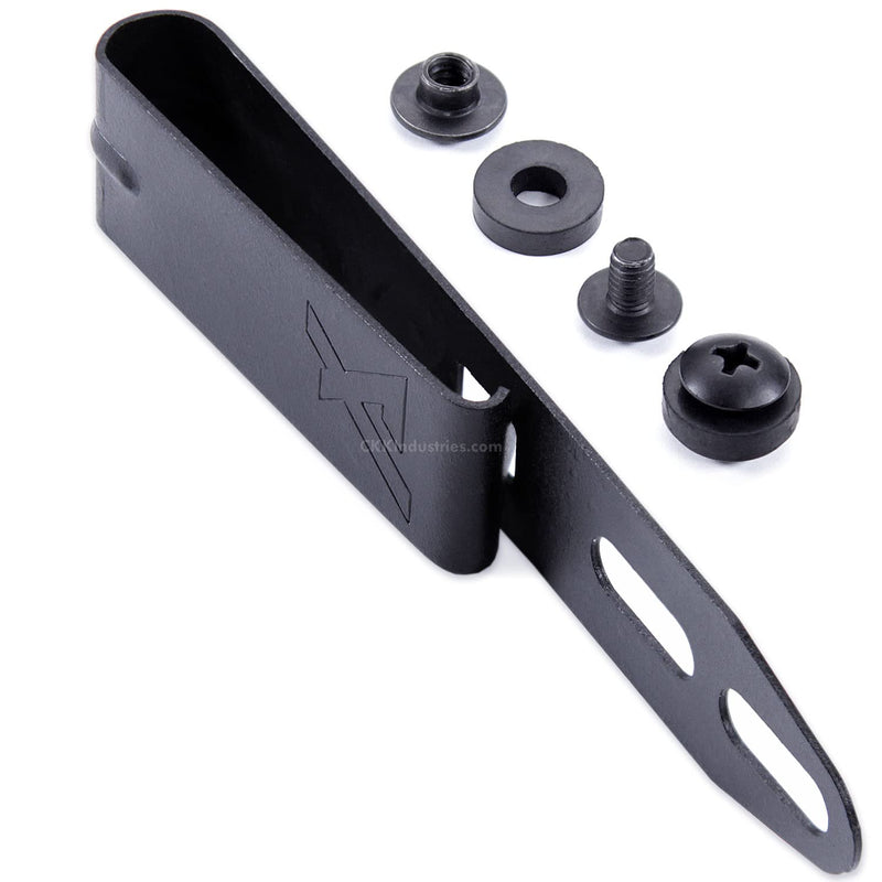 HolsterSmith Universal Metal Belt Clips for Holster Making - (ARC Series) - (Powder Coated Finish) - (Tactical Black) - (Fits Belt Sizes 1.50 & 1.75 Inches) (1.50 Inch) - (1 Pack) ARC 1 - (w/Mounting Hardware)