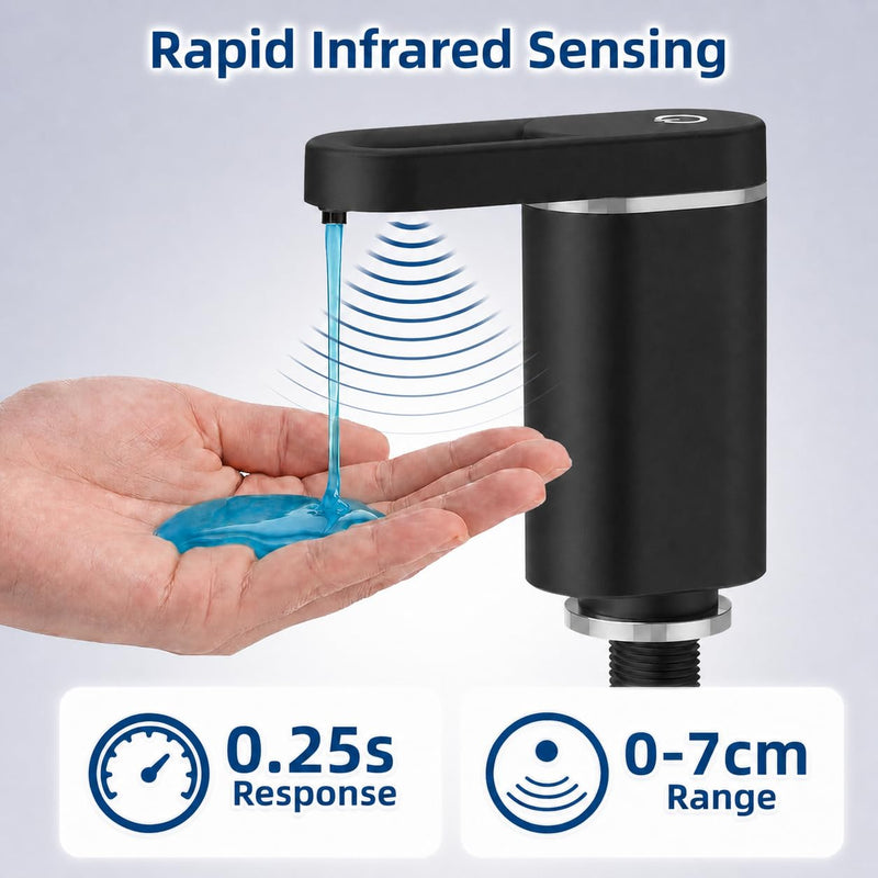 APEKX Automatic Touchless Dish Soap Dispenser for Kitchen Sink. Black
