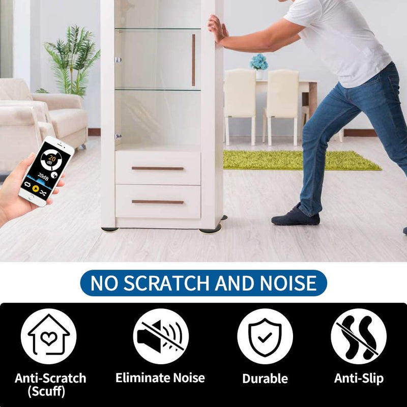 Furniture Sliders 8pcs 3 1/2 inch - Heavy Duty Reusable Round Sliders for Moving Furniture on Carpet, Easily Move Couches/Beds/Armoires 8pcs 3.5" Beige