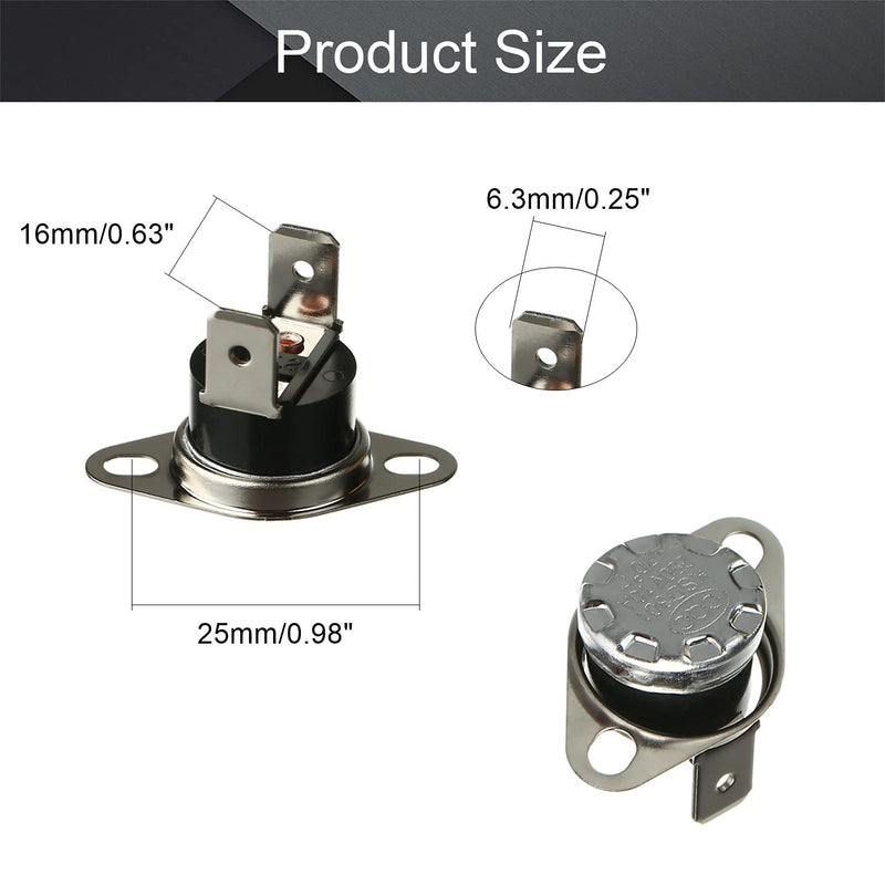 Fielect 5Pcs KSD301 Thermostat 70°C/158°F Normally Closed N.C Snap Disc Limit Control Switch Microwave Thermostat Thermal Switch 70c 5pcs