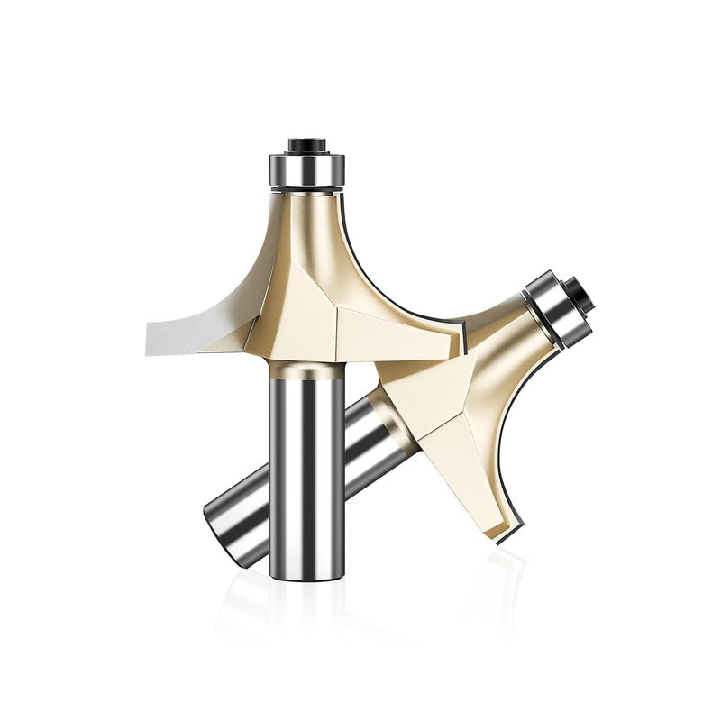 HUHAO Roundover Router Bit,1/2" Shank,3/4-Inch Radius Round Over Edge Forming Router Bit CNC Router Bits for Round Edging, Cabinet Edges Radius 3/4"- Shank 1/2"