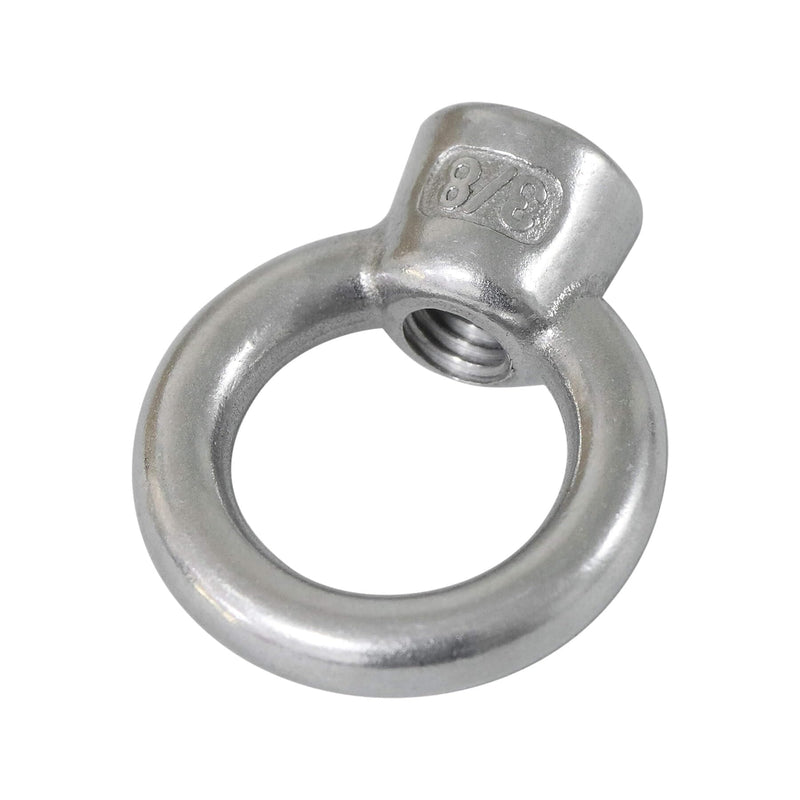 4 Packs 316 Stainless Steel Lifting Eye Nut 3/8" UNC Marine Grade, Female Thread Fastener Ring Shaped Eye Nut 3/8" 4