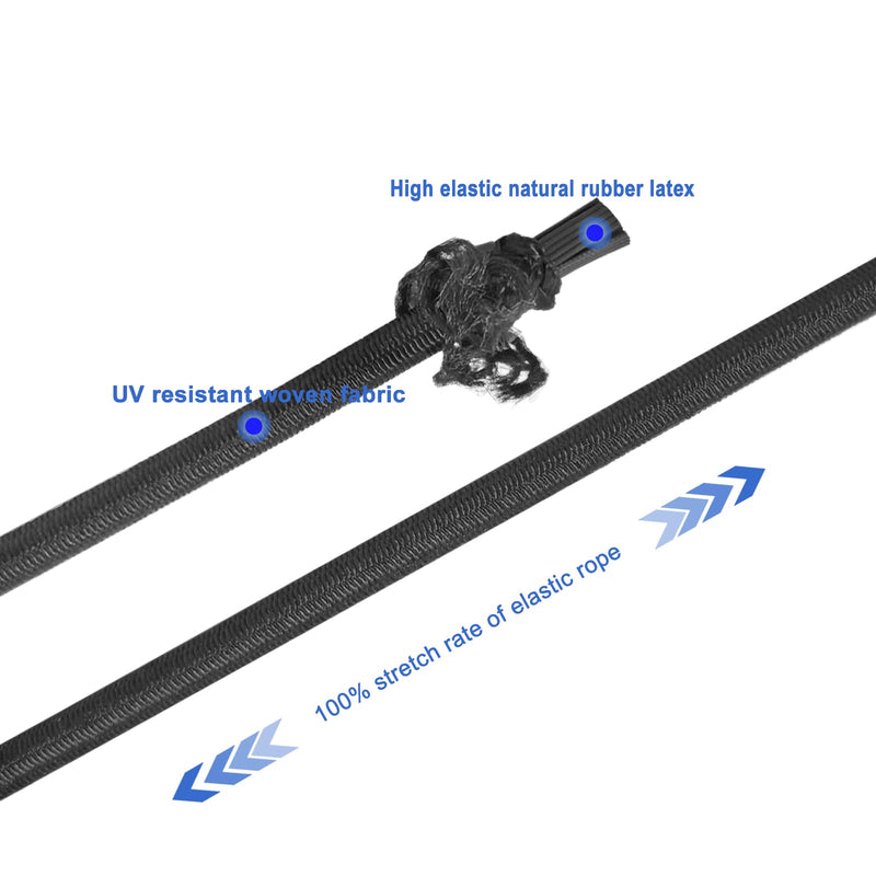 Mini Bungee Cords with Hooks 4 inch, 10-Piece, UV Resistant, 5 mm Diameter Rubber Cord…