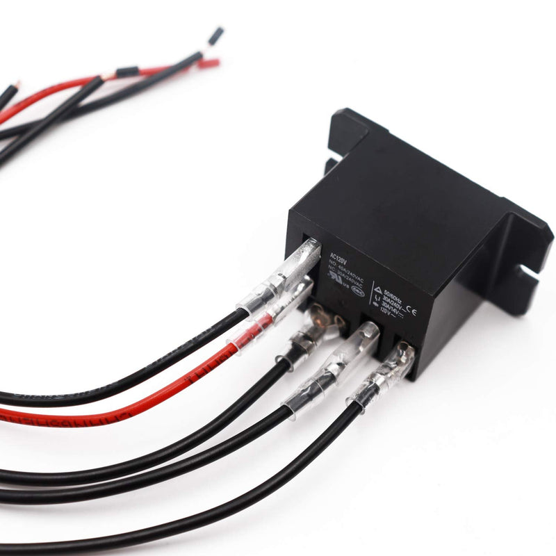 Tnisesm 2PCS Power Relay AC120V Coil, 30A SPDT(1NO 1NC) with Flange Mounting and 10 Quick Connect Terminals Wires Mini Relay NT90-AC120V-10X 2PCS + Terminal Wire