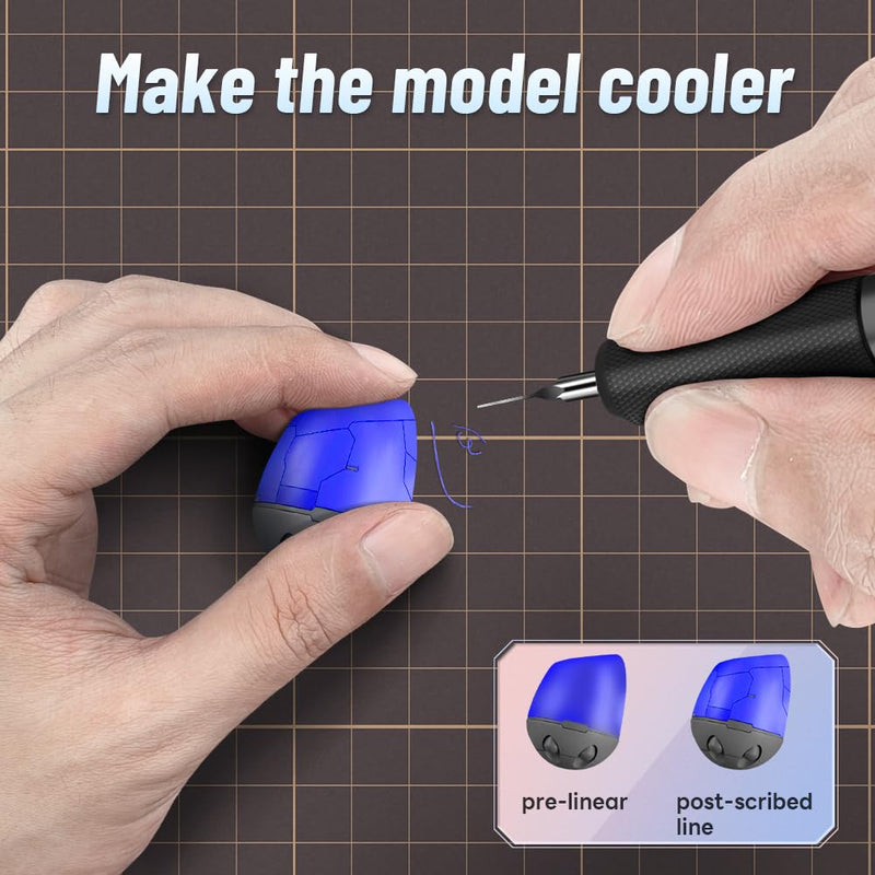 stedi Model Scriber Chisel,Tungsten steel Blades 0.15mm,for Modeling Hobby,RG Scale Model,Gundam Model Kit,for Scribing line, Engraved,Panel line,Resin,Blue Blue+0.15mm