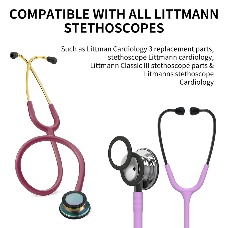 4 Pcs Small/Medium Stethoscope Ear Tips Replacement for Littmann Stethoscopes - Compatible with Littman Ear Tips Replacement, Stethoscope Ear Pieces, Cardiology IV Parts & Littmann Stethoscope Parts