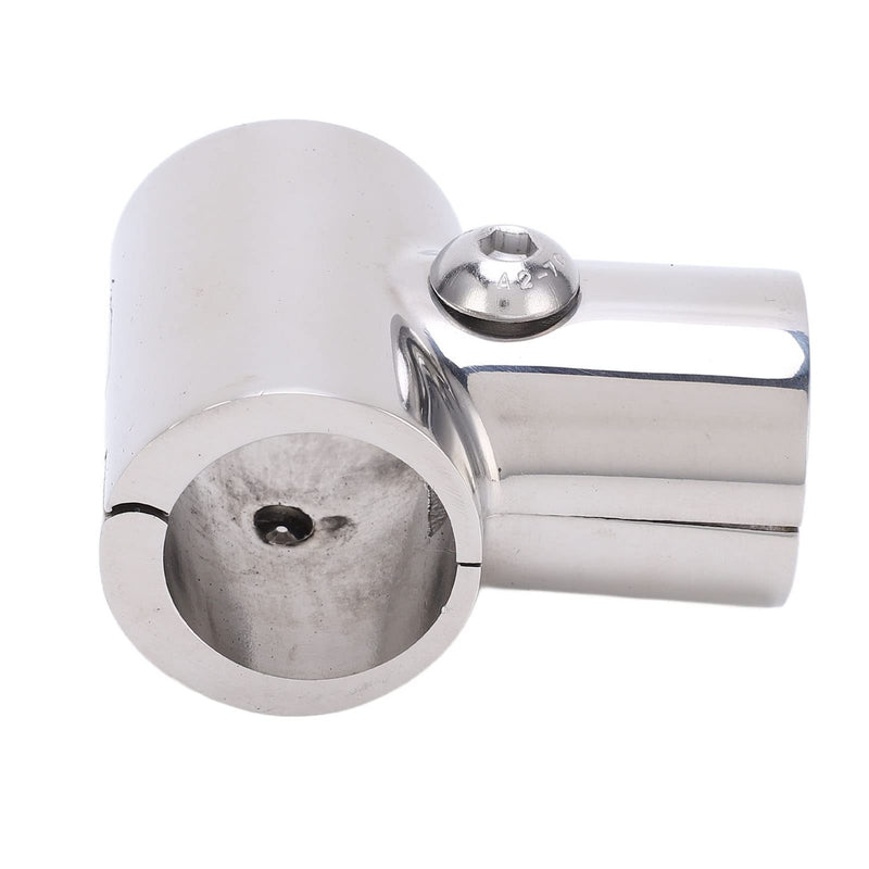 Fydun 90 T Tee Pipe Connector, 1in/25.4mm ID Stainless Steel, Silver, Boat Hand Rail Accessory