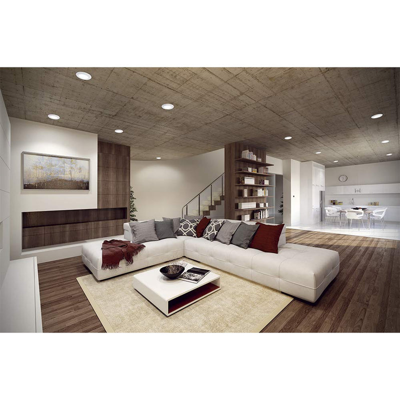 HALO BLD6089SWHR BLD 6 in. White Integrated Recessed Ceiling Light Trim at Selectable CCT (2700K-5000K), Title 20 Compliant LED Direct Mount, 6" 6 inch