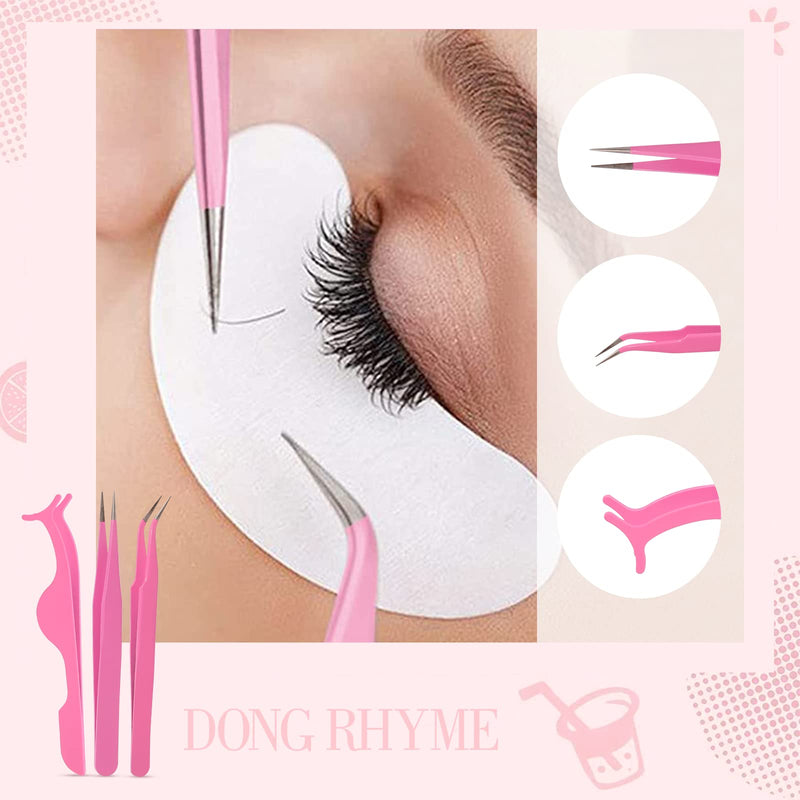 320 PCS Lash Extension Supplies, USB Mini Portable Air Conditioning Blower Handheld Dryer Fan Rechargeable Mini Mirror, Tapes, Tweezers, Eyelash Brushes, Micro Brush in Organizer Bag