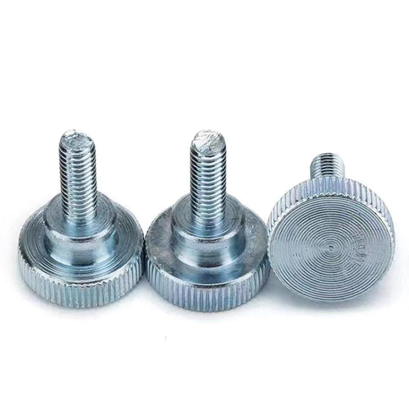 M6-1.0 x 10mm Znic Plated Flat Knurled Head Fully Threaded Thumb Screws Bolts Fastener,Threaded Knurled Grip Knobs Thumb Screw,Vesa Screws, Monitor Mount Screws for TV and Monitor Mount,12 Pcs M6-1.0x10mm（12 Pcs） - NewNest Australia
