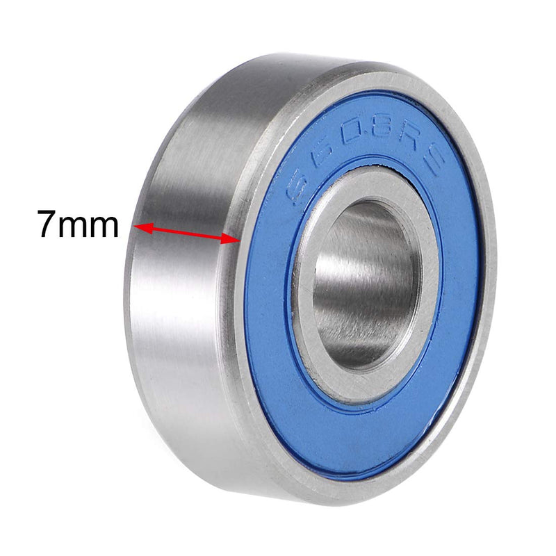 uxcell S608-2RS Deep Groove Ball Bearings 8mm x 22mm x 7mm Double Sealed 440C Stainless Steel 10pcs 10