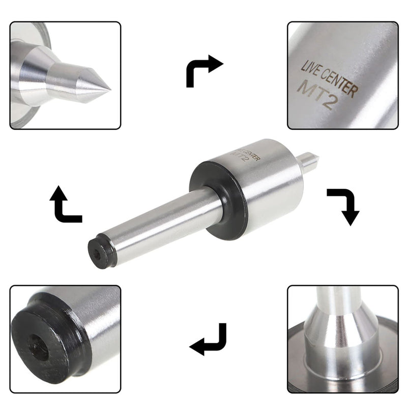 findmall MT2 Live Center MT 2 Accuracy 0.000197 Inch Load Capacity 220 LB for Wood Metal Lathe