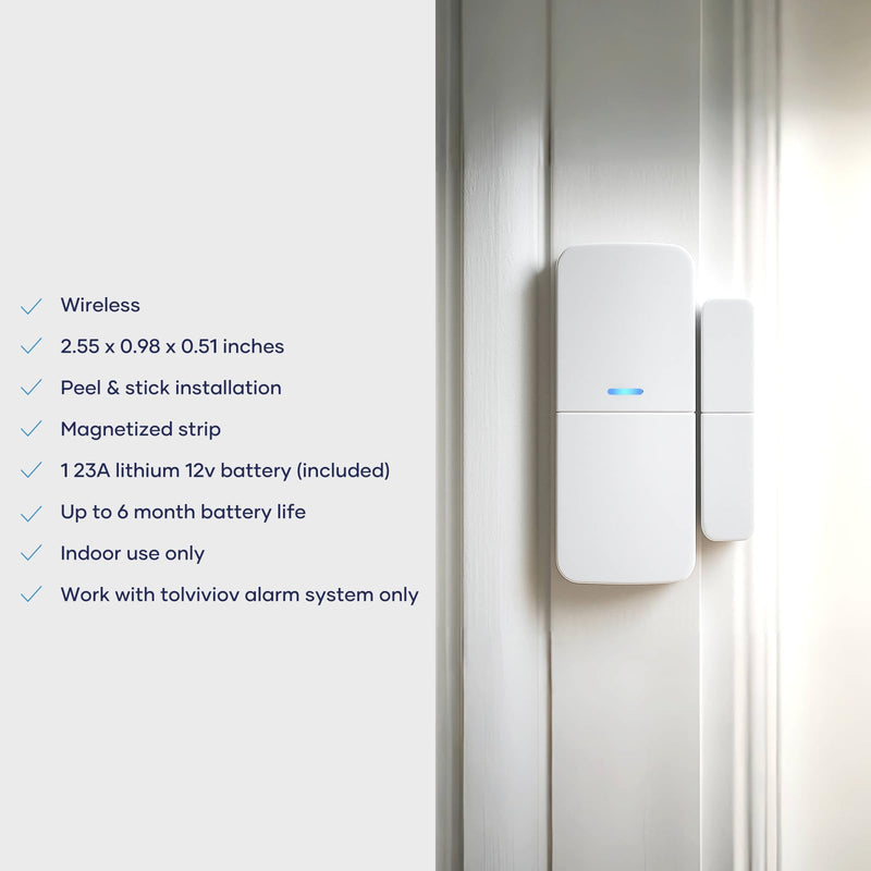 Entry Sensor (Pack of 6) - Window and Door Protection - Compatible with tolviviov Home Security System