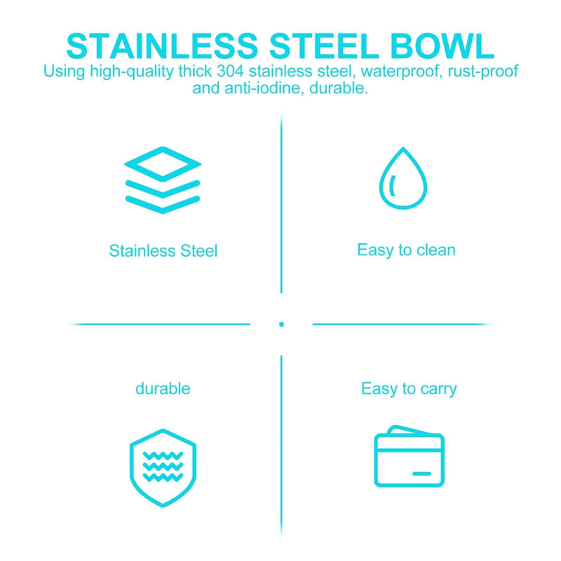 Baluue 2pcs Medical Bowl Bowls Thickened Iodine Cups with Seamless Construction Basin, Medical Stainless Steel Bowls for Sponges Dressings Fluid