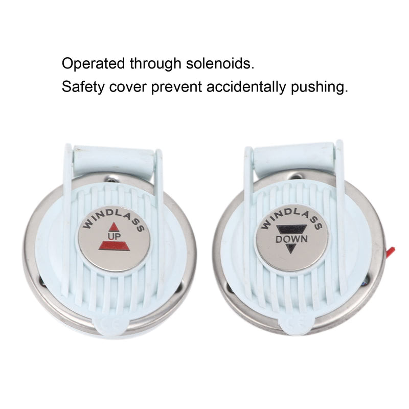 2pcs Windlass Foot Switch, Up and Down Foot Switch White DC 12V/24V Boat Foot Switch Hands Free Universal for Marine Boat Ship Anchor DC Ship Winch