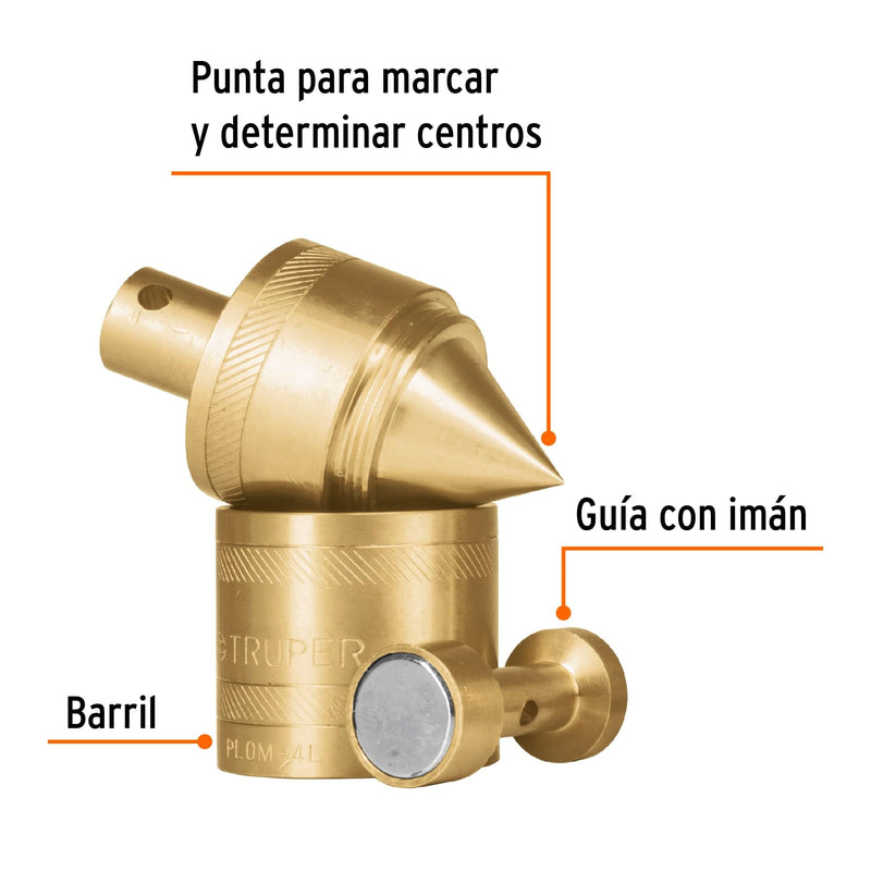 TRUPER PLOM-4L Brass Plumb Bobs w/ Center 21 Oz (582 g)