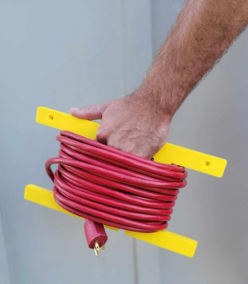Poly Heavy Duty Extension Cord Storage Reel, Yellow Cord Organizer Wrap-Holds 100 feet (2pk) 2