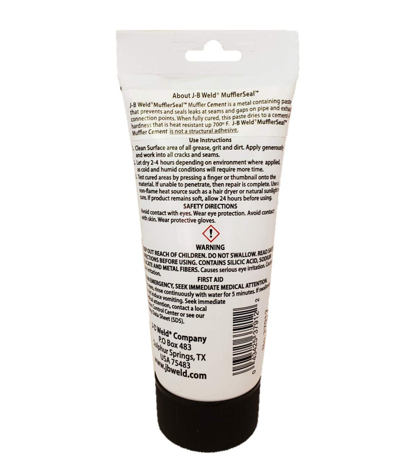 J-B Weld MufflerSeal Muffler Cement Plastic Tube 12 oz., Model Number: 37912 12 OUNCES