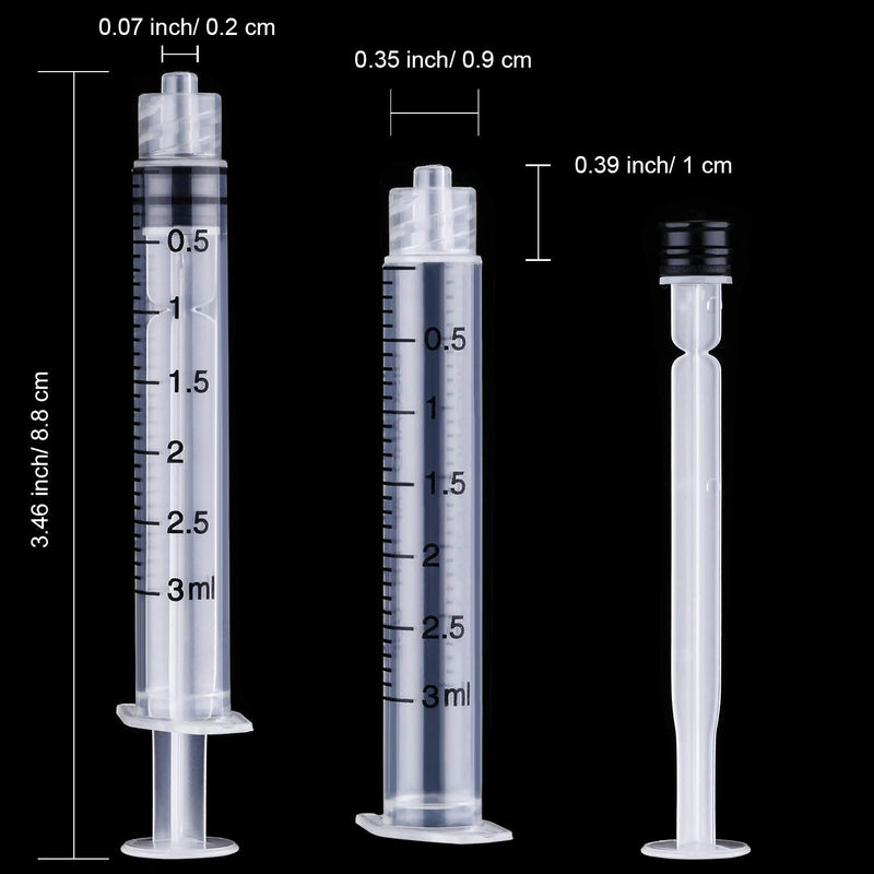 TecUnite 20 Pack Syringe Without Needle, Plastic Curved Syringes for Epoxy Resin, Craft, Feeding Pets Animals, Oil or Glue Applicator