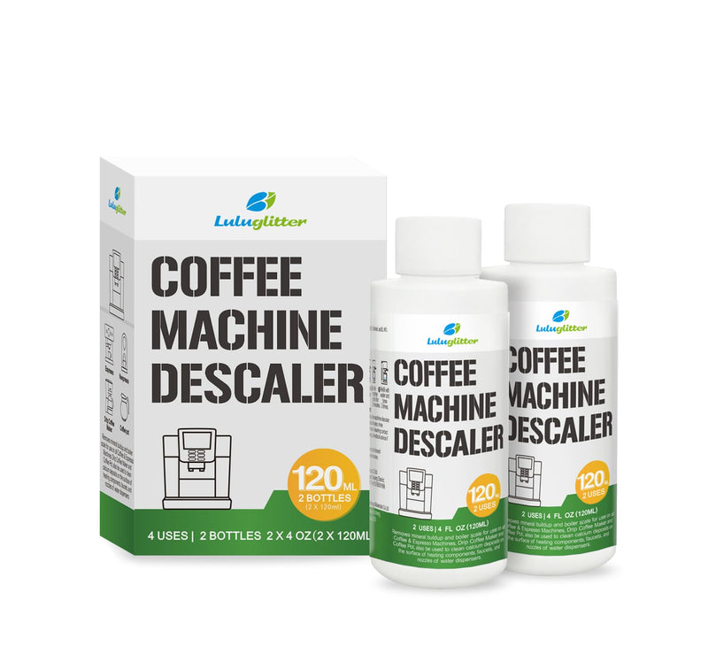 Descaling Solution (2 Pack, 2 Uses Per Bottle) – Coffee Maker Cleaner for Keurig, Nespresso, Delonghi and All Single Use Coffee and Espresso Machines