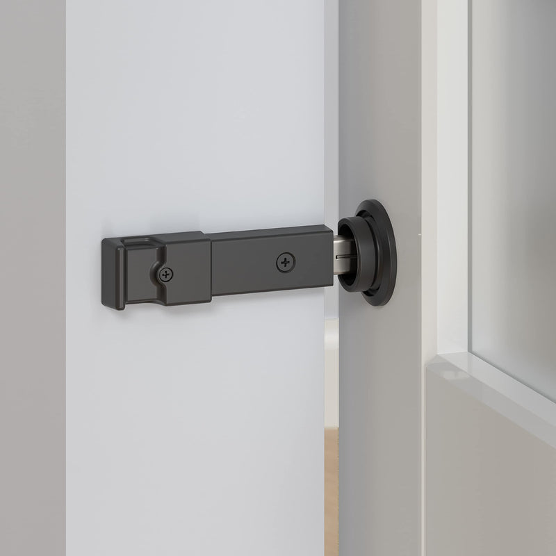 National Hardware N700-150 Barn Door Lock, 5" x 1-1/4" x 3/4", Matte Black 5" x 1-1/4" x 3/4"